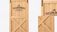 9306+ Vintage Wooden Barn Door PSD Mockup Smart Layer PSD