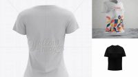 9306+ Women's T-Shirt Back View HQ PSD Mockup Editable Design PSD File