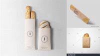 9311+ French Bread in White Paper Bag PSD Mockup Modern Free PSD Template