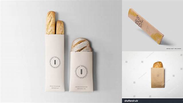 9311+ French Bread in White Paper Bag PSD Mockup Modern Free PSD Template