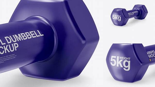 9314+ Glossy Dumbbell PSD Mockup Half Side View Smart Layer Mockup Free