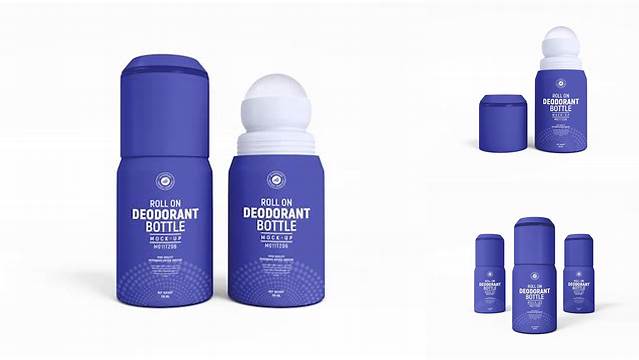 9315+ Matte Plastic Roll-On Deodorant PSD Mockup Premium Quality PSD Freebie