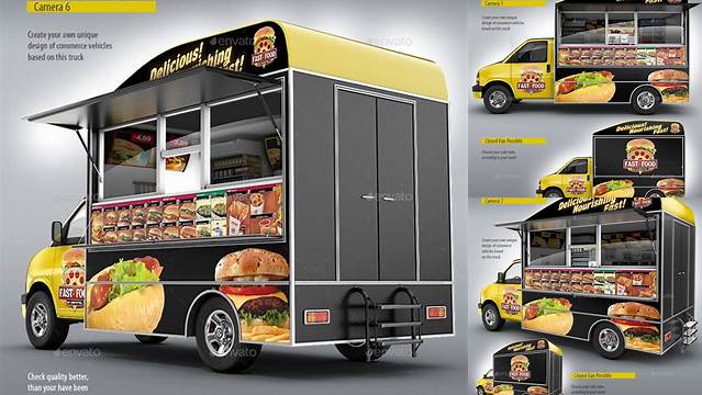 9318+ Food Truck Mock Up Creative Layered Design File