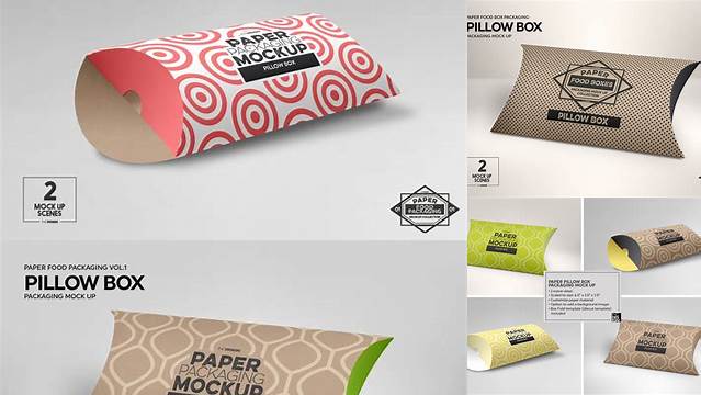 9318+ Pillow Box Packaging Mockup Hight Resolution