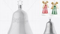 9319+ Glossy Christmas Bell PSD Mockup Front View Editable Photoshop File