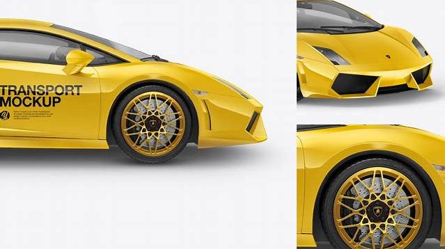 9319+ Lamborghini Gallardo PSD Mockup Side View Free Graphic Mockup PSD