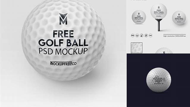 932+ Matte Golf Ball PSD Mockup Front View Best Free Mockup PSD