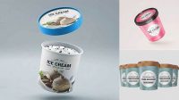 9320+ 16oz Ice Cream Container Mock-up Free Editable Photoshop Template