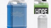 9323+ Transparent Plastic Jerrycan with Liquid PSD Mockup Halfside Back View Mockup PSD Free Download