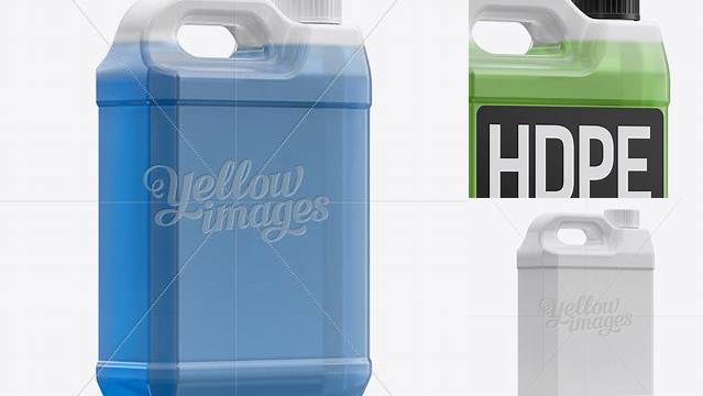 9323+ Transparent Plastic Jerrycan with Liquid PSD Mockup Halfside Back View Mockup PSD Free Download