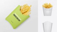 9325+ Paper French Fries Box Medium size Free PSD