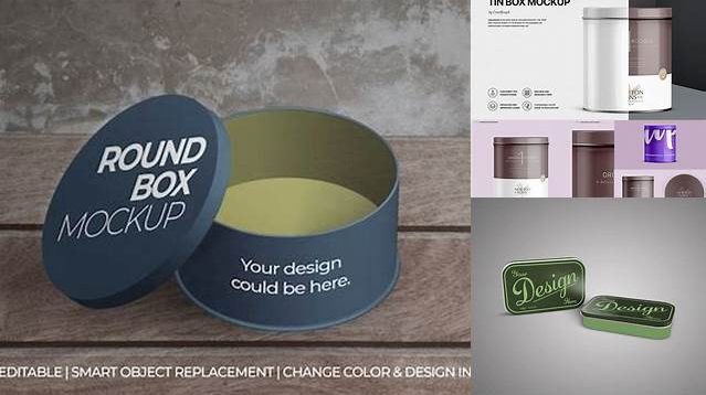 9326+ Matte Round Tin Box PSD Mockup Editable Photoshop Free Mockup