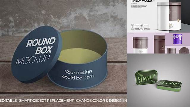 9326+ Matte Round Tin Box PSD Mockup Editable Photoshop Free Mockup