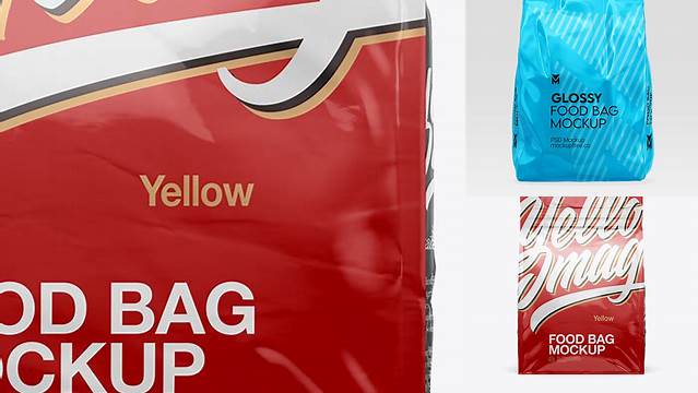 9328+ 2oz Glossy Food Bag PSD Mockup Front View Digital Download