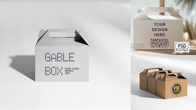 9330+ Gable Box Mockup Free Download Smart PNG Image