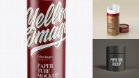 9331+ Glossy Paper Tube PSD Mockup High-Angle Shot Customizable PSD Templates