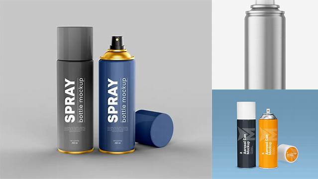 9333+ Closed Metallic Spray Can PSD Mockup Layered PSD for Easy Editing