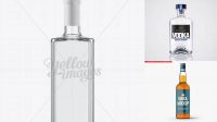 9341+ Square Glass Bottle with Vodka PSD Mockup Best for Showcase