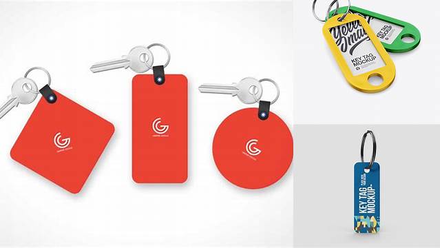 9342+ Two Matte Key Tags PSD Mockup Exclusive Free PSD Mockups