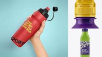 9347+ Matte PET Bottle with Sport Cap Smart Layer Mockup Free