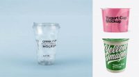 935+ Matte Plastic Cup with Foil Lid PSD Mockup Front View Download Free Premium Design PSD