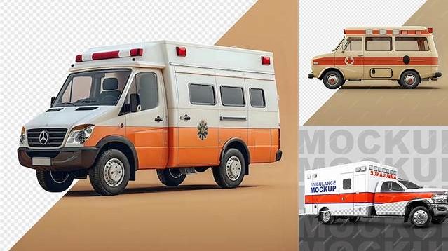 9353+ Ambulance Mockup Psd Smart PNG Image