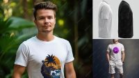 9354+ Men's T-shirt PSD Mockup Half Side View Modern and Unique Freebie PSD