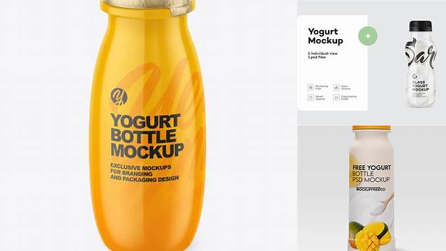 9357+ Glossy Yogurt Bottle PSD Mockup Free Mockup Templates