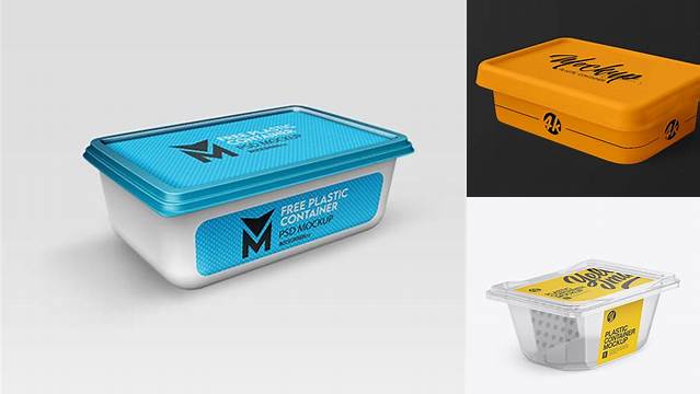 9359+ Two Plastic Containers PSD Mockup Side & Top Views Advanced and Editable PSD Template Free