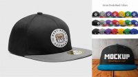 936+ Snapback Cap PSD Mockup Half Side View High-Angle Shot Elegant and Stylish Free PSD