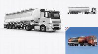 936+ Tank Truck HQ PSD Mockup Front View Smart PNG Image