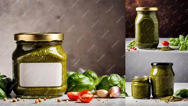 9360+ Glass Jar with Pesto Sauce PSD Mockup Advanced Photoshop Template