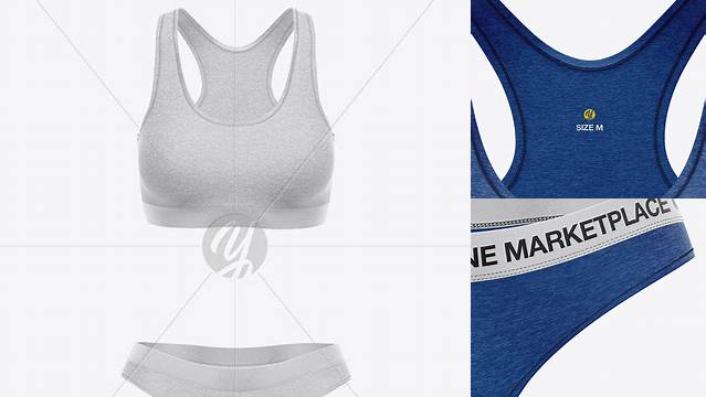 9364+ Melange Women`s Underwear Kit PSD Mockup Front View Editable Graphic Design Files