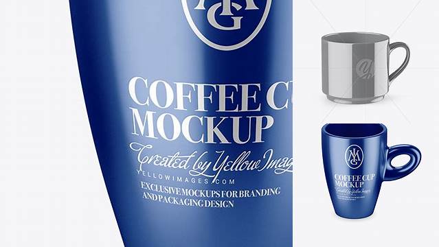 9364+ Metallic Cup PSD Mockup High Angle Smart Object-Based PSD Template Free