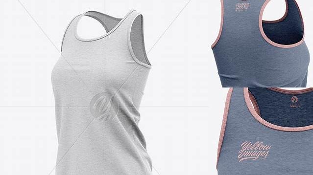 9364+ Women's Heather Racerback Tank Top PSD Mockup Front View Modern Design PSD Resource Free Download