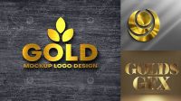 9369+ 3d Gold Logo Mockup Psd Free Download Download Free