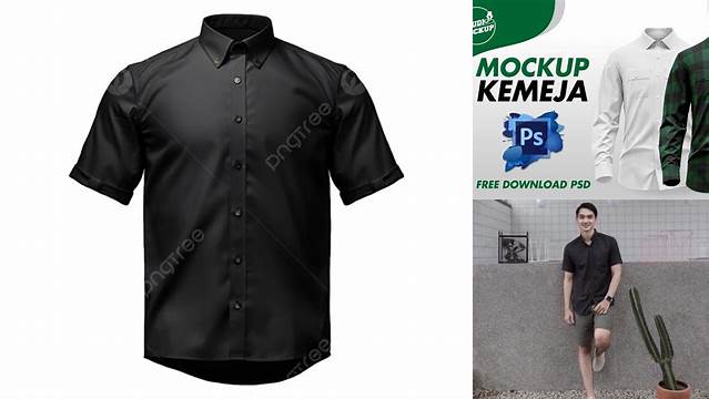 9371+ Mockup Kemeja Hitam Include TIFF