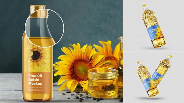 9372+ Sunflower Oil Bottle Mockup For Free Download