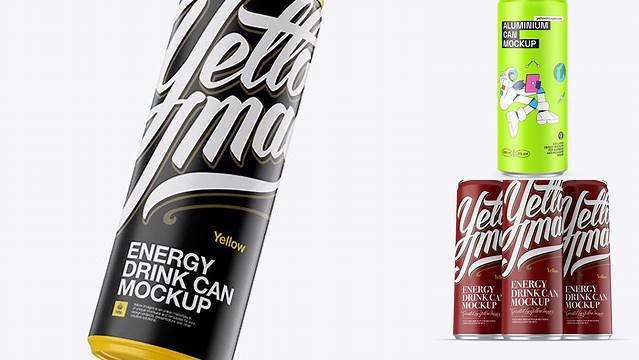 9376+ 250ml Aluminium Can With Matte Finish PSD Mockup Creative PSD Resources