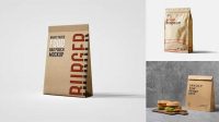 9376+ Kraft Paper Food Bag PSD Mockup Half Side View Free PSD for Creatives