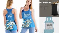 9377+ Women's Racerback Tank Top PSD Mockup Front View Download Now Free PSD Template