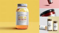 9381+ Glass Jar with Label PSD Mockup Download Customizable PSD