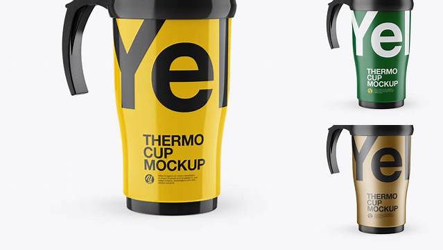 9383+ Glossy Opened Thermo Cup PSD Mockup Custom PSD Mockup Template