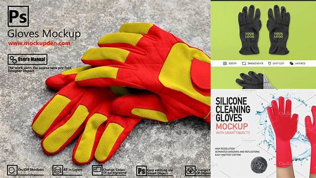 9383+ Glove Mockup Elegant PSD Mockup