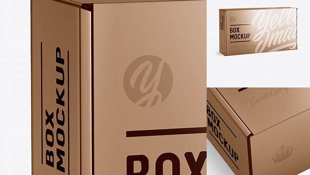 9388+ Metallic Carton Box PSD Mockup Half Side View eye-level shot Versatile PSD Mockup File