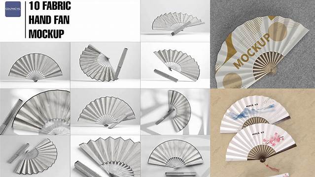 9389+ Paper Fan Mockup Include TIFF