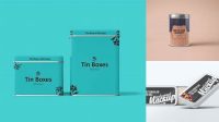 9389+ Two Tin Boxes PSD Mockup Front View Creative Free Photoshop Template