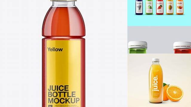 9391+ 500ml PET Juice Bottle PSD Mockup Custom Mockup PSD for Free