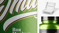 9397+ Metallc Bottle with Metallic Paper Box PSD Mockup Advanced Photoshop Design Free