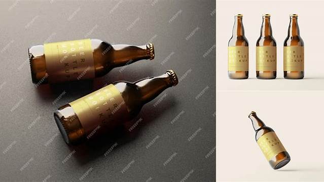 9402+ Dark Amber Beer Bottle PSD Mockup Free Downloadable Graphic Resource